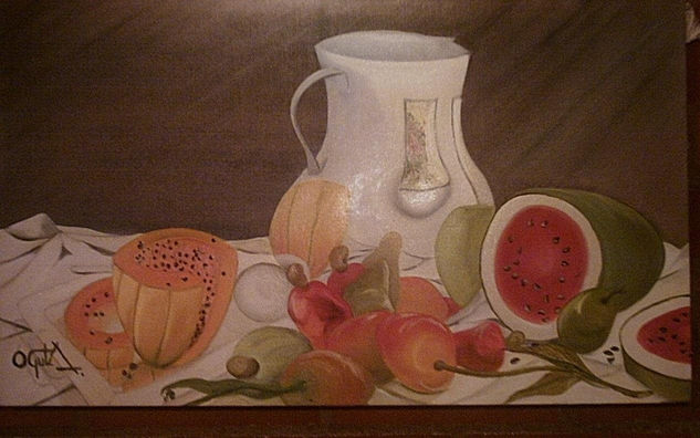 Bodegon y Jarra Oil Canvas Still Life Paintings