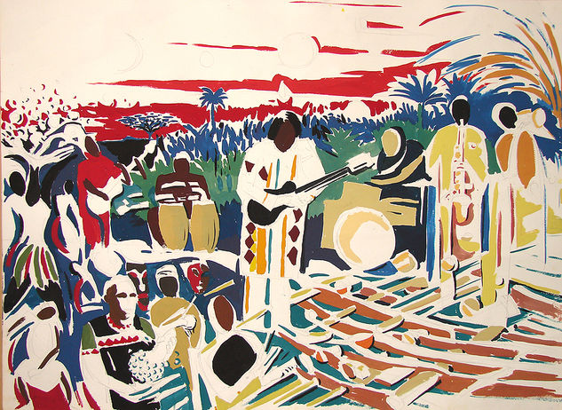 afro rhumba Gouache Cartulina Figura