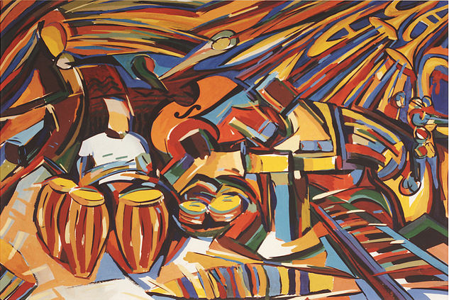 jazz latino Acrylic Card Figure Painting