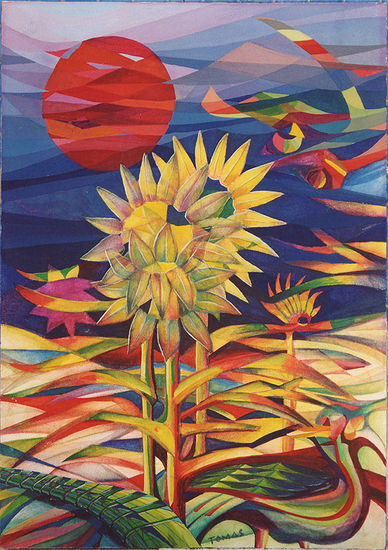 Girasoles Acrylic Card Floral Painting