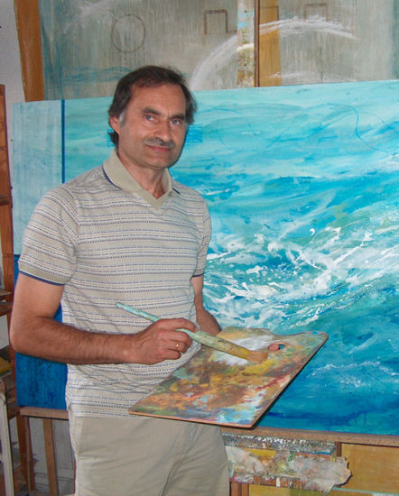 Nolo Suárez pintando 