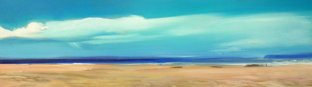 En la playa Oil Canvas Marine Painting