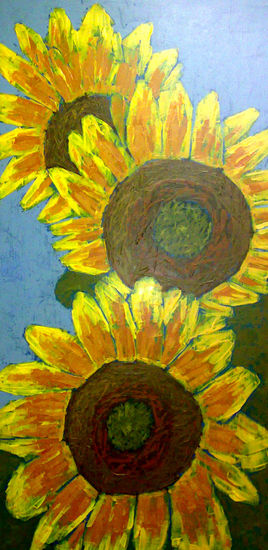 MARISA (HOMENAJE A VAN GOGH) Acrylic Panel Floral Painting