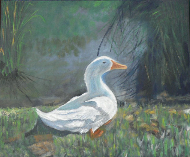 EN EL LAGO DE BAÑOLAS Oil Canvas Animals