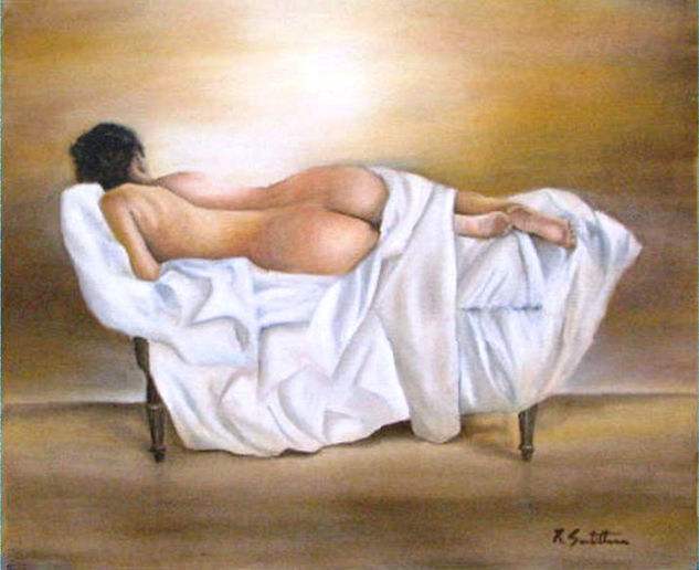 El sofa Óleo Lienzo Desnudos