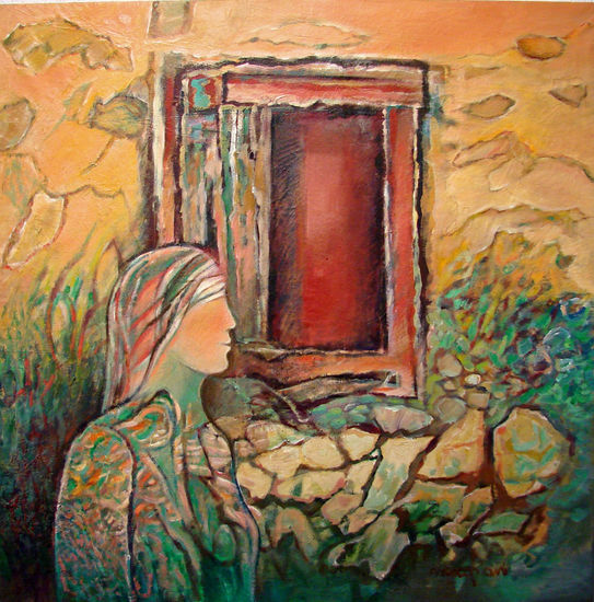 Una ventana en Toscana Mixed media Canvas Landscaping