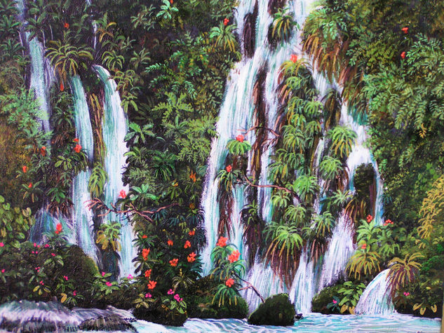 Cascada Oil Canvas Landscaping