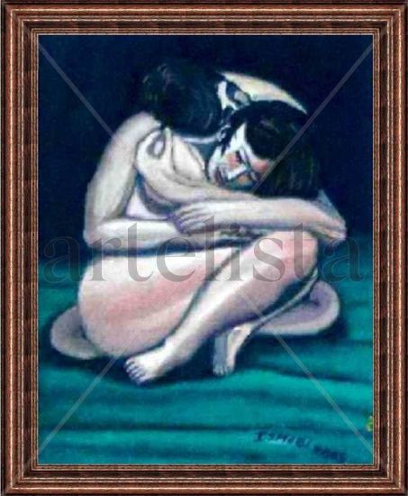 pareja Oil Canvas Figure Painting