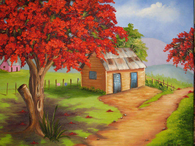 Flamboyan Oil Canvas Landscaping