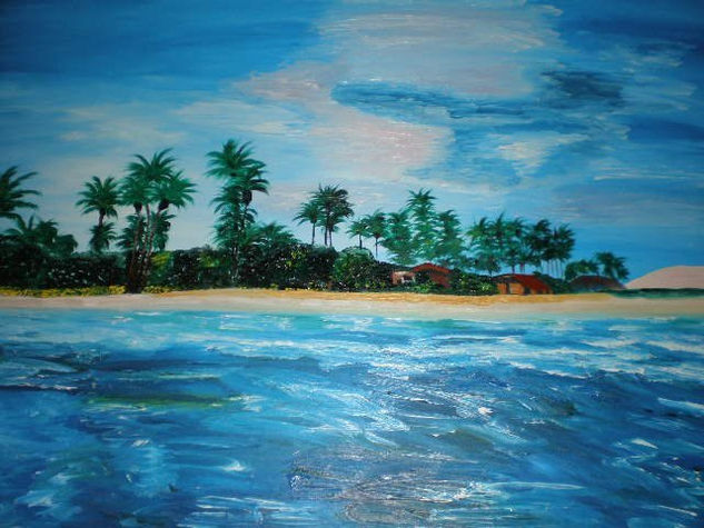 Playa de Santa Fe, Cumana, Venezuela Oil Canvas Marine Painting