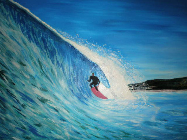 El Surfista Oil Canvas Marine Painting