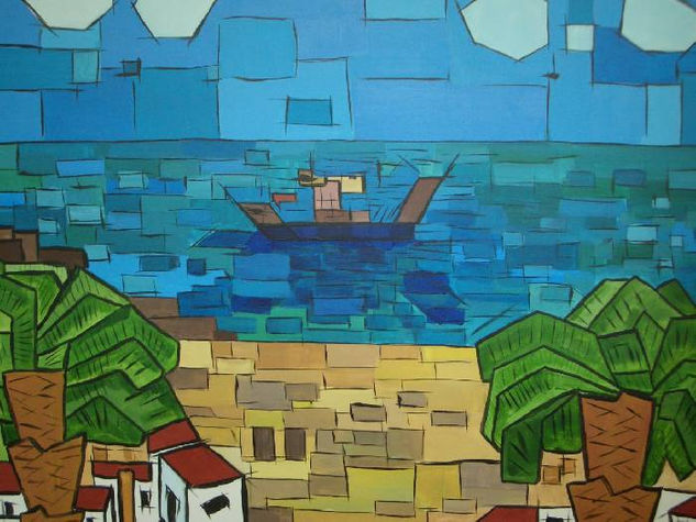 LA BAHIA Y EL PUERTO Acrylic Canvas Landscaping