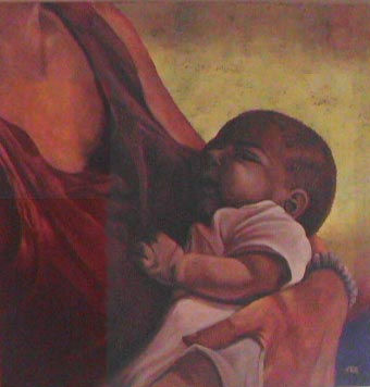 Maternidad Oil Canvas Portrait