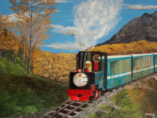 tren del fin del mundo Acrylic Canvas Landscaping