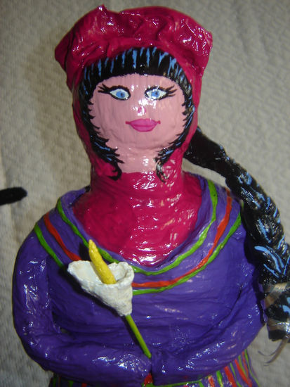 Muñeca con trenza, detalle 