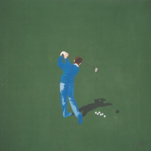 Jogando golf 1 Acrylic Canvas Landscaping