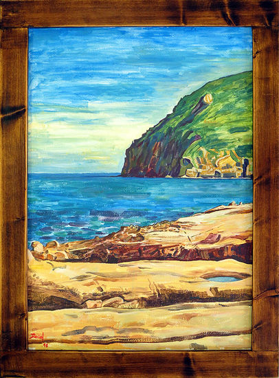 Punta del Bergantín al atardecer Acrylic Paper Marine Painting