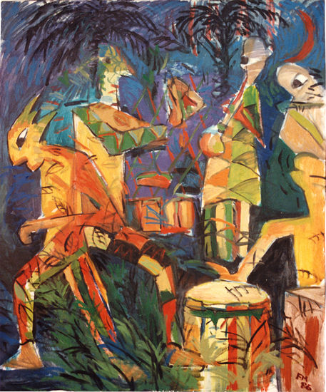 Músicos Oil Canvas Figure Painting