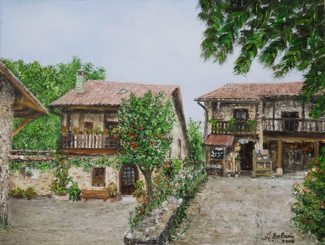 Barcena Mayor 13 (Cantabria) Oil Panel Landscaping