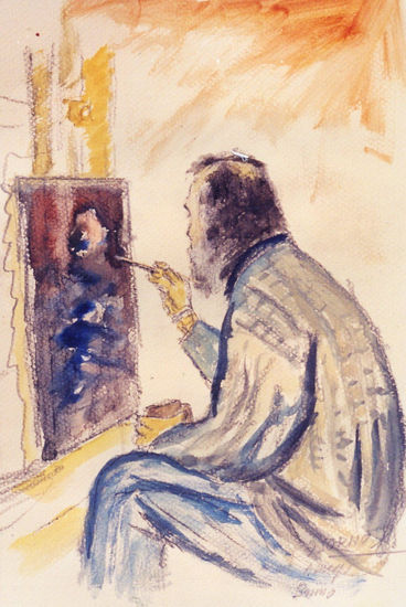 El Pintor Bruno Watercolour Card Portrait