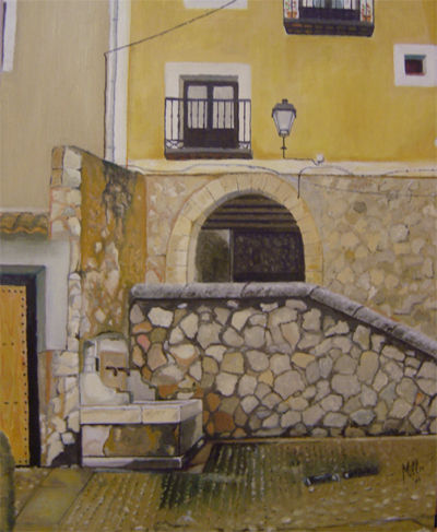 Hacia la calle de la Moneda Oil Canvas Landscaping