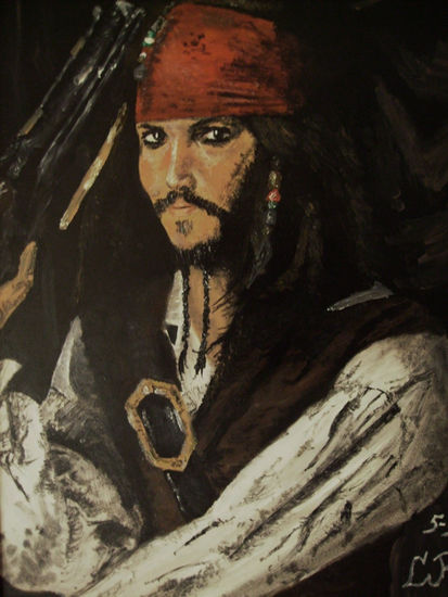 Jack Sparrow Oil Panel Portrait