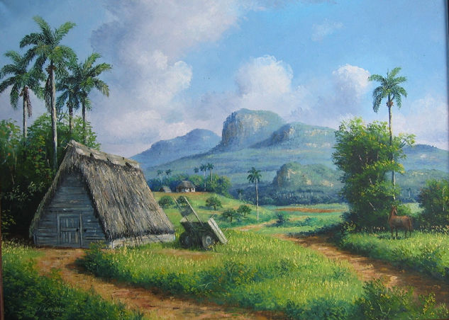 Vara en tierra con carreton Oil Canvas Landscaping