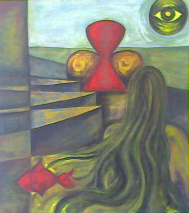 Más Allá II Acrylic Canvas Figure Painting