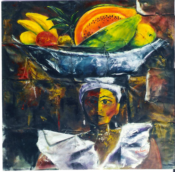 Palenquera con papaya Oil Canvas