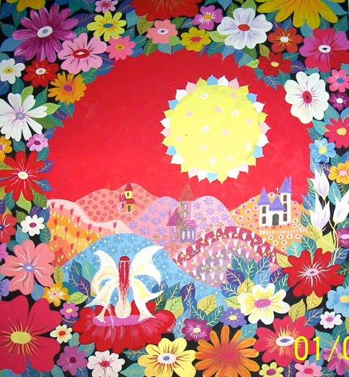 EL HADA DE LAS FLORES Acrylic Canvas Landscaping