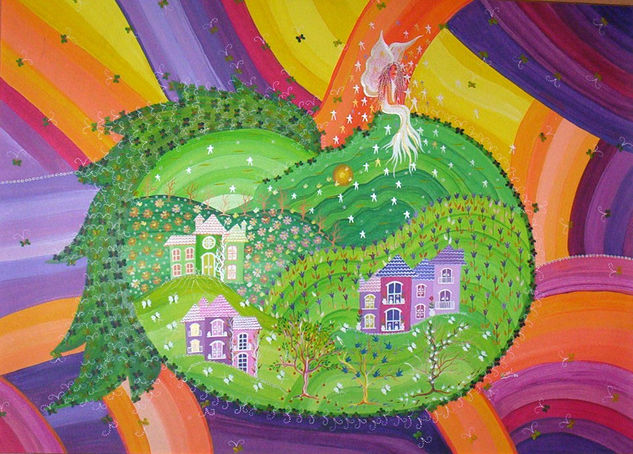 EL MUNDO DE LA MANZANA Acrylic Canvas Landscaping