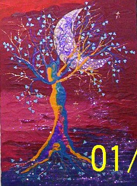 ENAMORADOS BAJO LA LUNA TURCA Mixed media Canvas Figure Painting