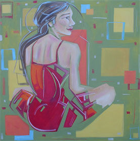 mujer Oil Textile Figure Painting