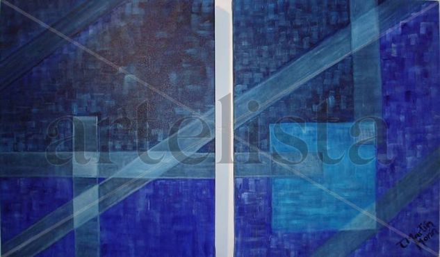 Azul al cuadrado Oil Canvas Others