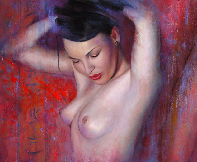 Desnudo en rojo Oil Panel