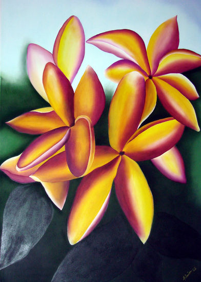 Flores Tropicáis Oil Textile Floral Painting