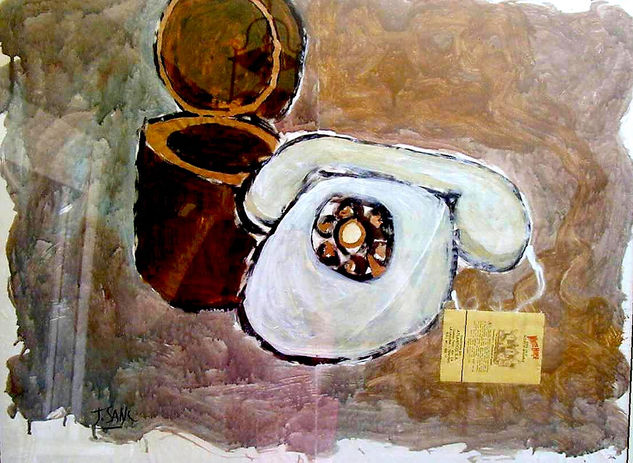 PINTURA CON TELEFONO Mixed media Paper Still Life Paintings