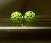 Pendientes flor verde