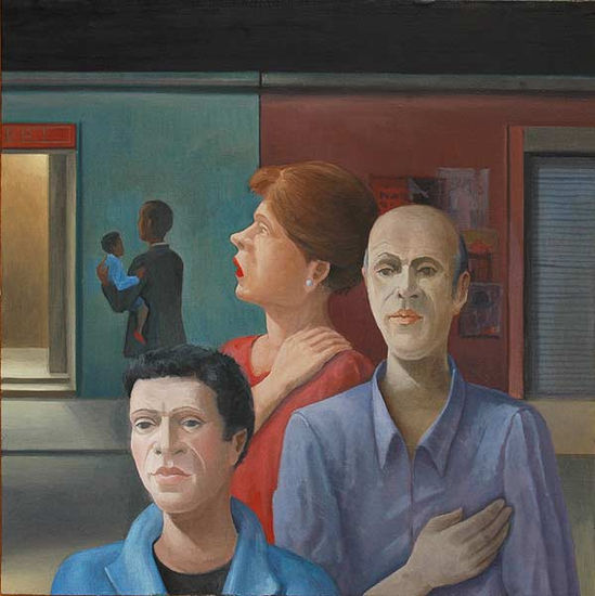 Tres personajes Óleo Lienzo Retrato