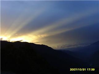 Un ocaso en  los andes del Cuzco 