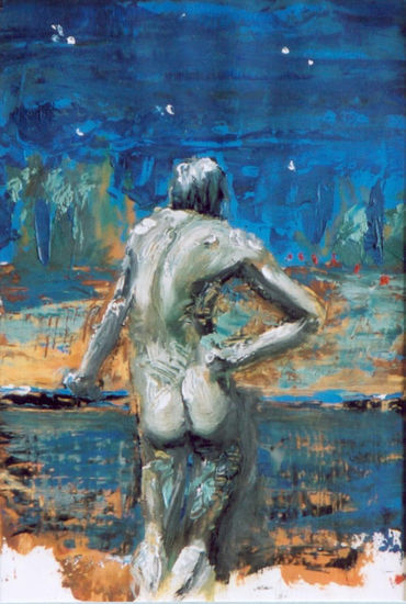 Teseo dragoneando Oil Paper Figure Painting