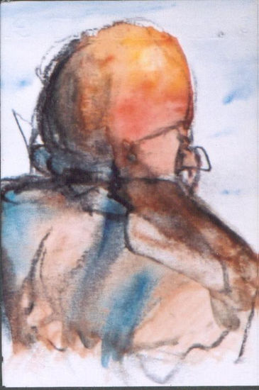 Patroclo se las toma. Watercolour Paper Figure Painting