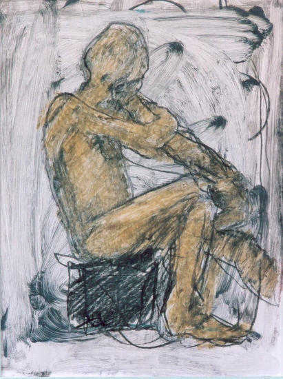 Efestos embalurdado Oil Paper Figure Painting