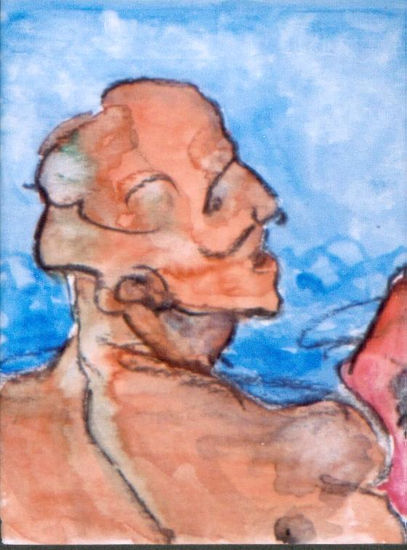 Esculapio, jobatón Watercolour Paper Figure Painting