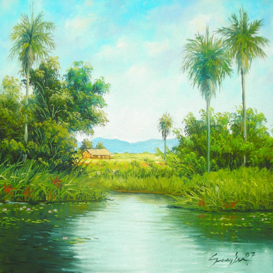 Siesta Paraguaya Oil Canvas Landscaping