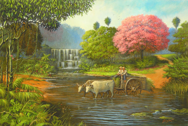 Carreta Paraguaya Oil Canvas Landscaping