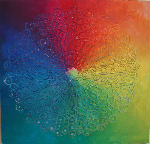 Mandala árabe cromático Oil Panel Others