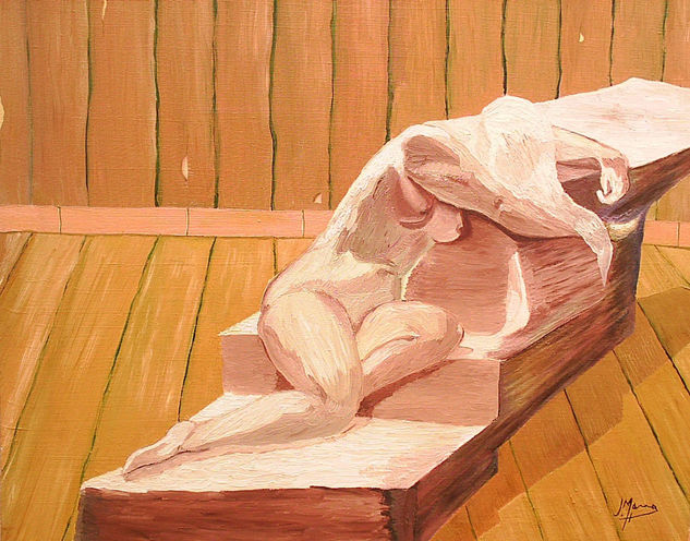 La Siesta desnuda Oil Canvas Figure Painting