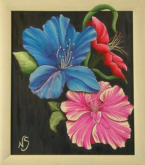 Azaleas Acrylic Panel Floral Painting