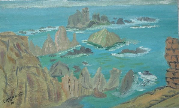 Almería Cabo de Gata La roca de las Sirenas Oil Canvas Landscaping